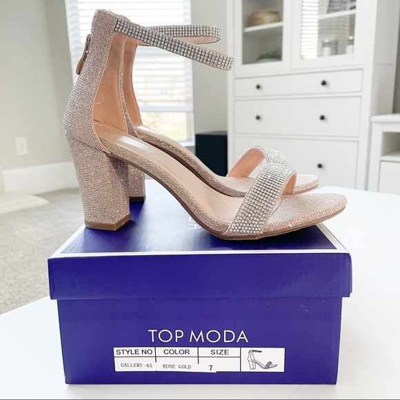 Top Moda Rosegold Glitter Heels Gallery-45 - Picture 8 of 8